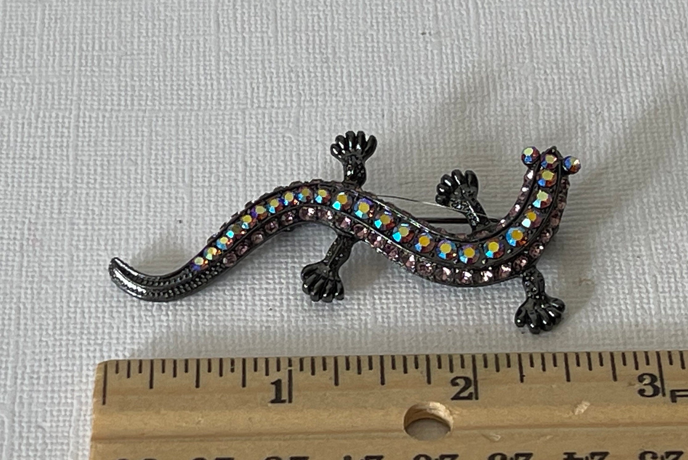 Vintage Aurora Borealis Rhinestone Lizard Brooch Gecko Pin - Etsy