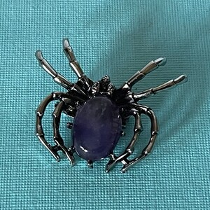 Amethyst spider brooch, tarantula brooch, wedding spider, spider jewelry, purple spider pin, lucky spider, tarantula pin, amethyst spider image 2