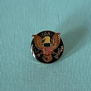 Vintage Eagle pin, eagle tie tack, USA tie tack, patriotic brooch, patriotic jewelry, eagle jewelry, USA pin, biker jewelry, biker brooch