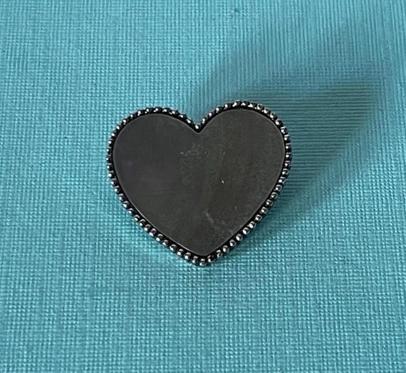 Vintage heart pin, silver heart pin, gray heart brooch, heart jewelry, wedding heart pin, Valentine's heart pin, heart brooch vintage, heart