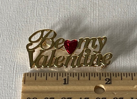 Vintage Be my Valentine brooch, Valentine's brooc… - image 5