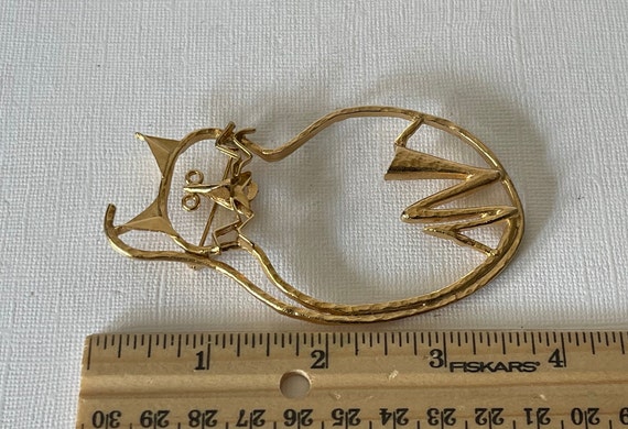 Large cat brooch, huge cat brooch, cat pin, vinta… - image 5