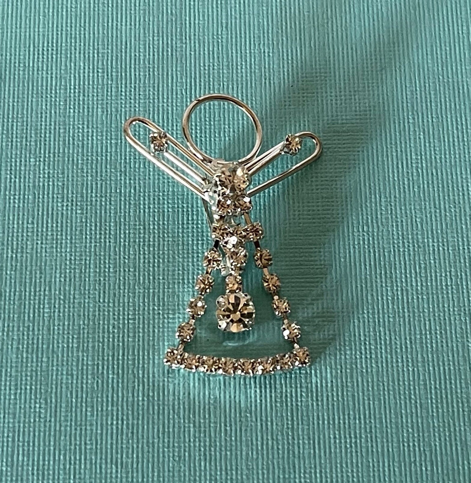 Vintage Rhinestone Angel Pin, Angel Pin, Angel Brooch, Rhinestone ...