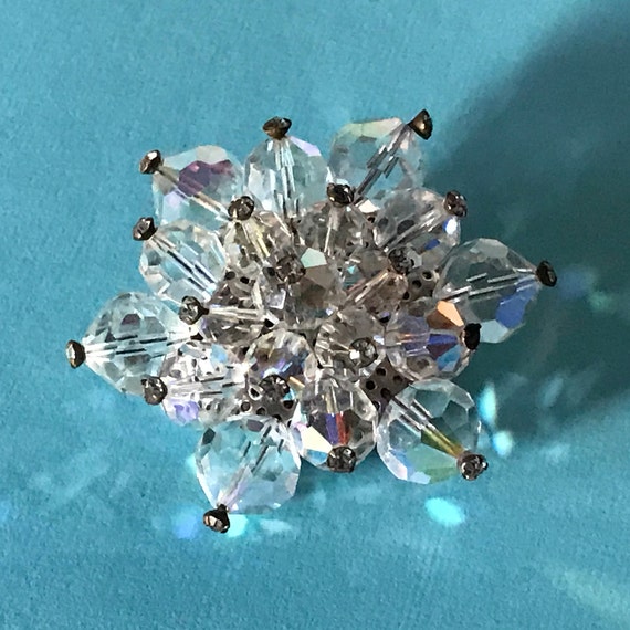 Crystal brooch, austrian crystal brooch, crystal … - image 2