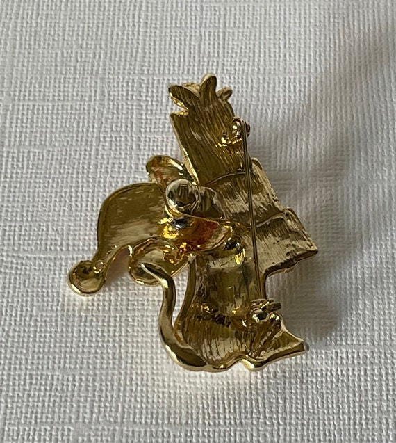 Vintage Christmas mouse pin, trembler pin, Christ… - image 7