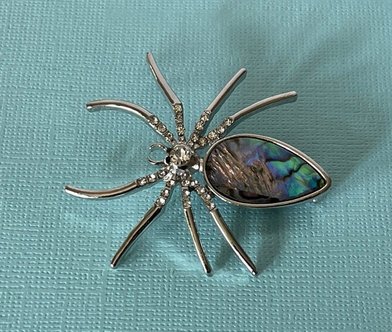 Rhinestone spider brooch, tarantula spider, Hallo… - image 3