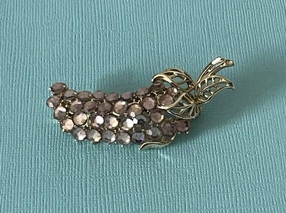 Vintage lavender flower pin, lavender leaf pin, l… - image 3