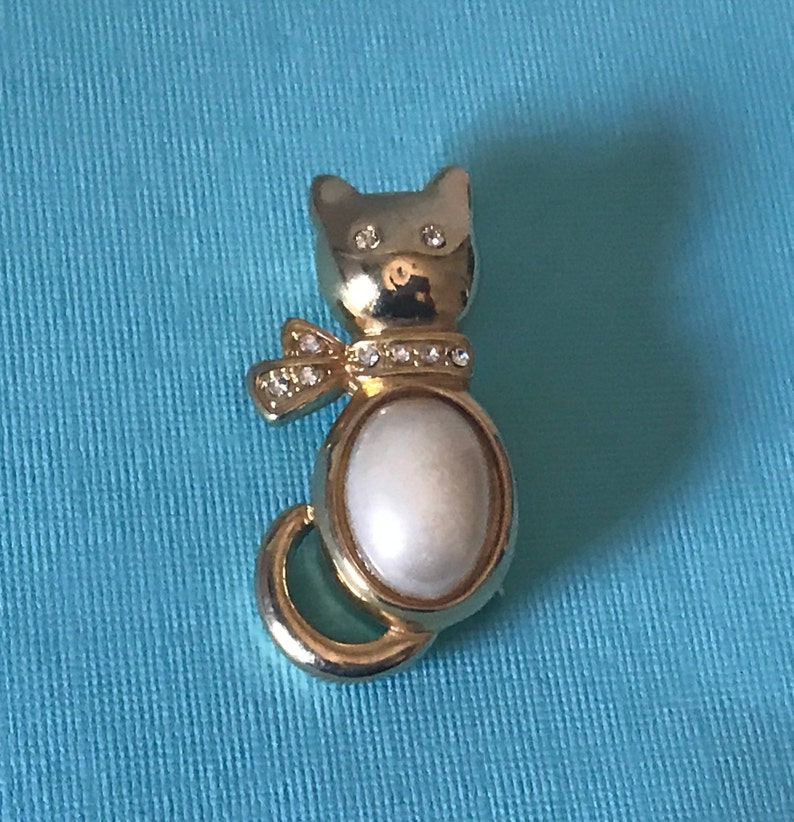 Vintage Rhinestone Jelly Belly Cat Pin Cat Brooch Jelly Etsy