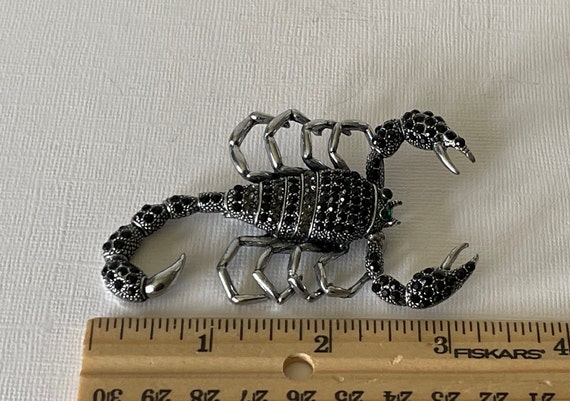 Rhinstone scorpion pin, scorpion pendant, large s… - image 5
