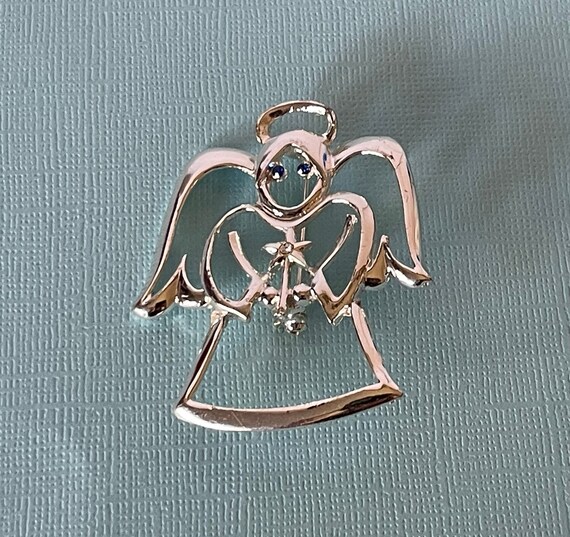 Large vintage angel with halo pin, angel pin, ang… - image 9