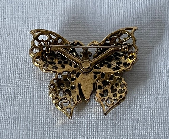 Vintage gold butterfly brooch vintage gold butter… - image 6