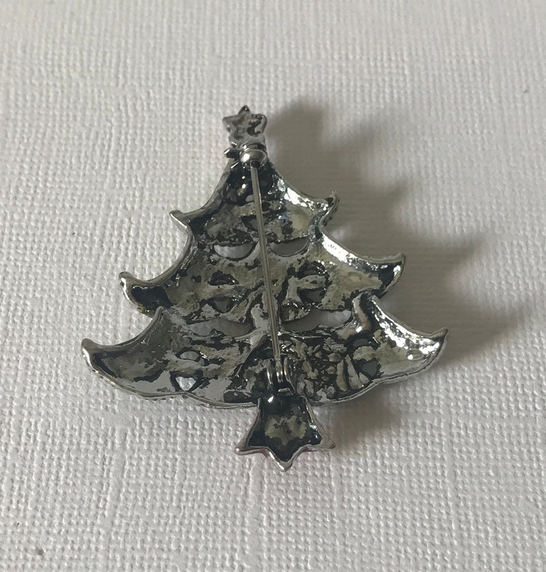 holiday pin xmas tree pin Aurora borealis rhinestone Christmas tree pin Christmas pins rhinestone Christmas tree brooch Christmas pin