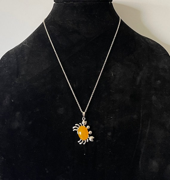 Yellow jade crab necklace, yellow crab necklace, crab pendant, 20" necklace, dungeness crab, snow crab crab jewelry spider crab, orange crab