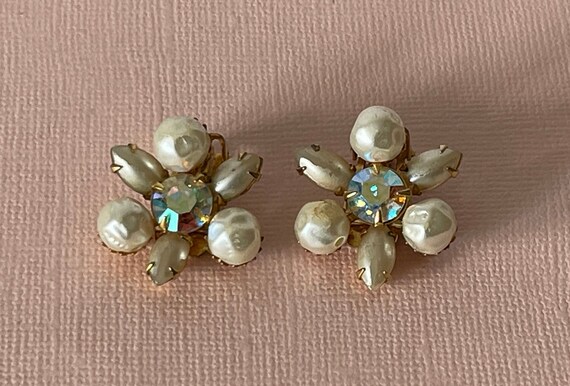 RARE Vintage Signed Beau Jewels Faux Pearl and Rhinestone Earrings Clip on Earrings Wedding Earrings Wedding Jewelry Prom Earrings Etsy Ireland