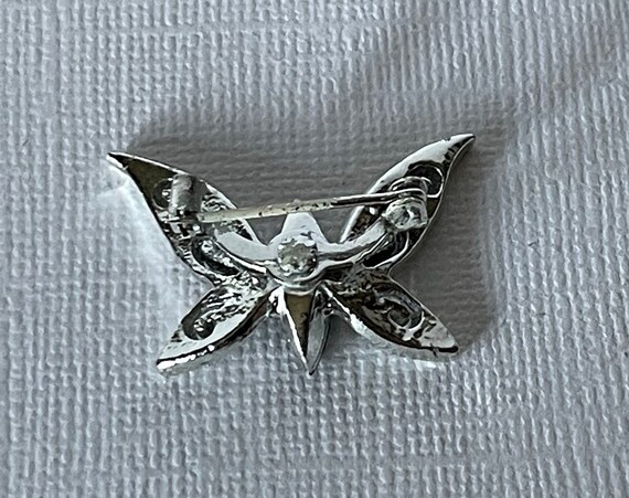 Vintage Black and Silver Butterfly brooch, Butter… - image 5