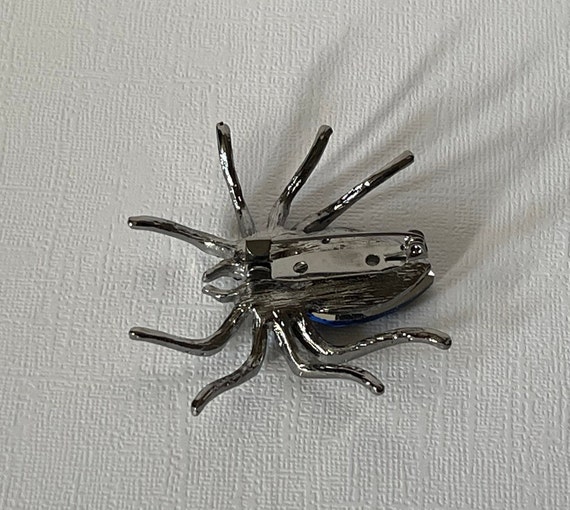 Rhinestone spider brooch, blue spider brooch, wed… - image 6