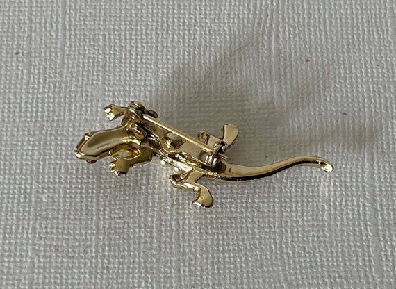 Vintage faux pearl lizard pin, gecko pin, lizard … - image 7
