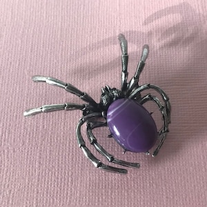 PUrple spider pin, spider pin, spider jewelry spider brooch, purple spider pins, insect pin, bug pin, purple spider pin, spider jewelry
