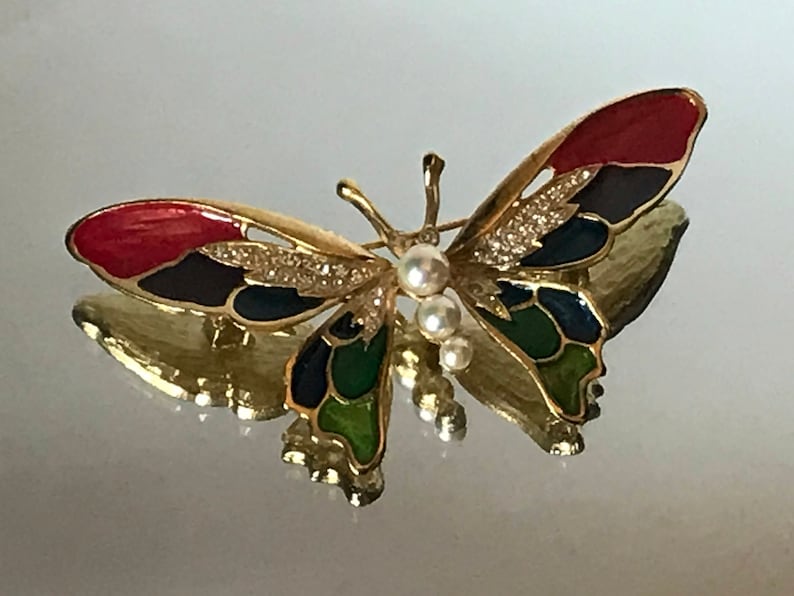 Vintage Butterfly Brooch Butterfly Pin Butterflies Faux Etsy