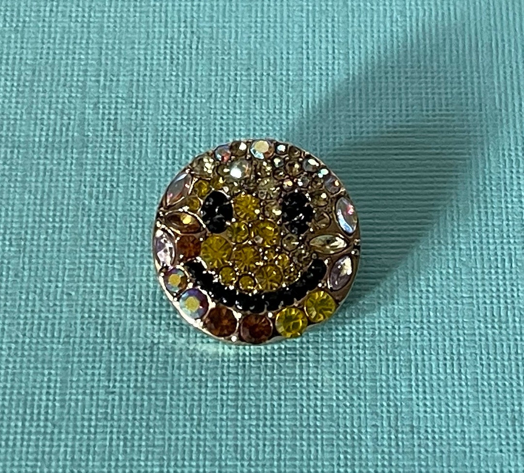 Rhinestone Smiley Face Brooch Emojij Brooch Smiling Face Etsy