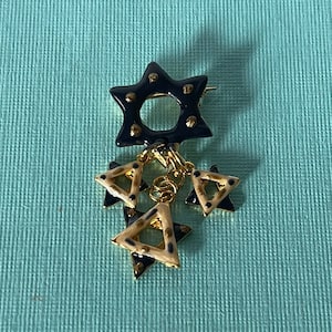 Vintage Star of David dangle brooch, Jewish jewelry, Hebrew jewelry, Star of David pin, Hanukkah brooch, Jewish jewelry, Jewish gifts