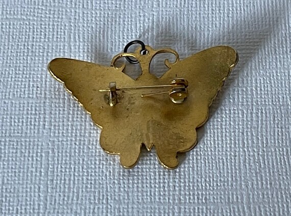 Yellow butterfly pin, butterfly pendant, butterfl… - image 5