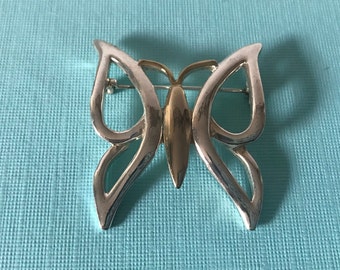 Vintage butterfly pin, silver butterfly pin, gold butterfly pin, butterflies, butterfly brooch, silver tone butterfly pin, insect pin