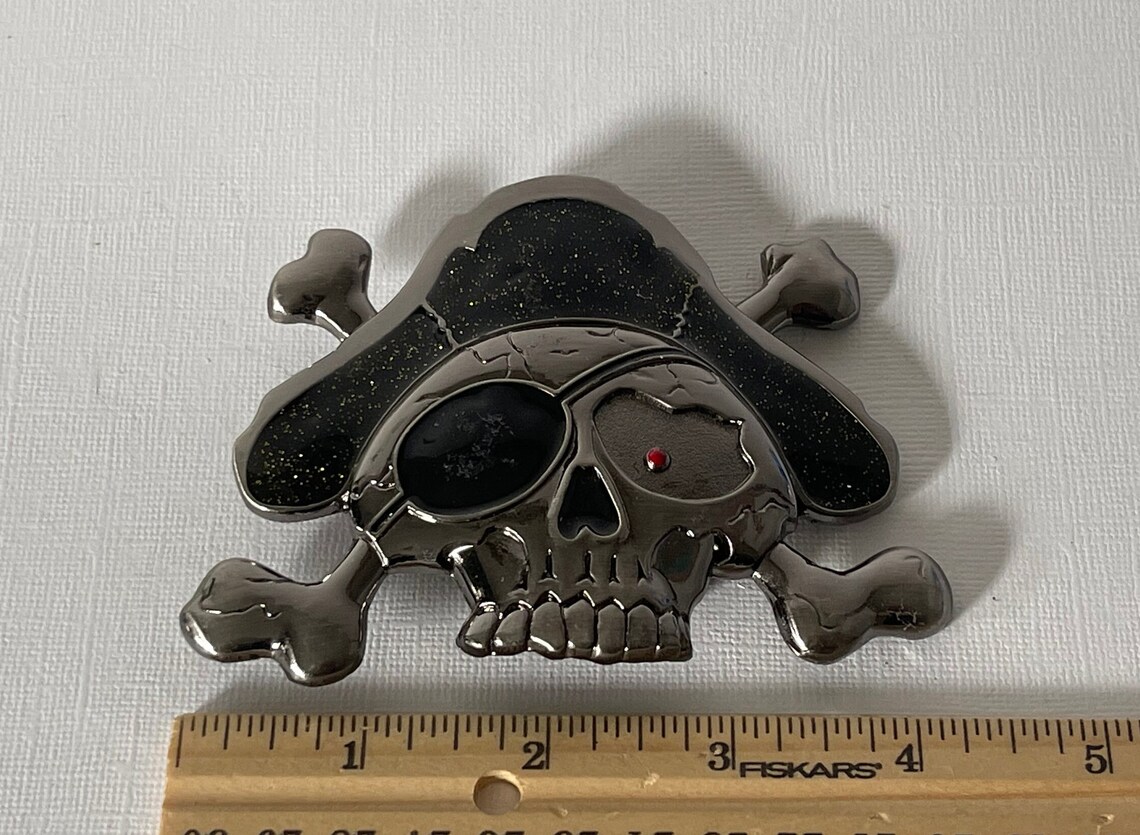Vintage new Skeleton Belt Buckle Skull Belt Etsy