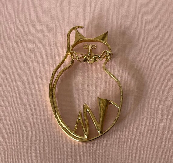 Large cat brooch, huge cat brooch, cat pin, vinta… - image 2