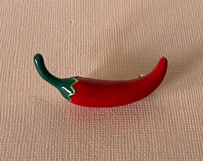 Enamel Chili Pepper Pin, Pepper Brooch, Red Pepper Pin, Chili Pin, Hot ...
