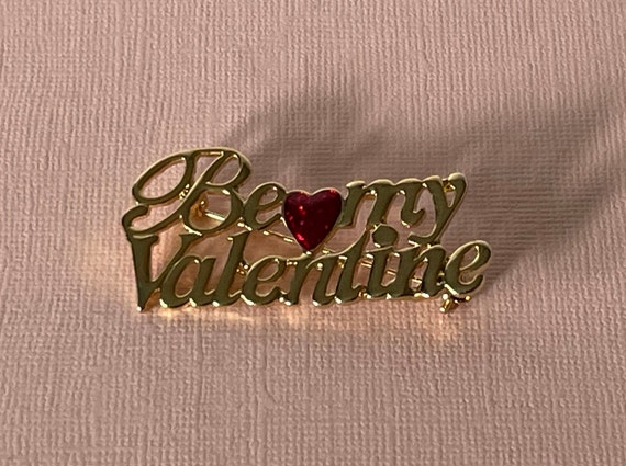 Vintage Be my Valentine brooch, Valentine's brooc… - image 1