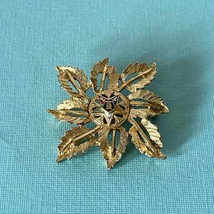 Vintage Order of the Eastern Star brooch, OES leaf brooch, gold OES pin, OES jewelry, Eastern Star jewelry, Eastern Star leaf pin, masonic