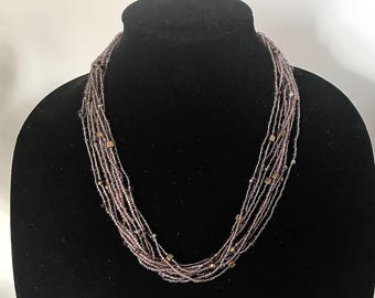 Vintage perlen kette mehrstrang, perlen kette, Statement Kette, perlenkette, perlen kette, violet kette, verstellbare kette, violet kette