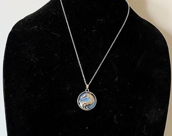 Dragon necklace, "new" dragon necklace, opal stone dragon necklace, blue dragon necklace, dungeons, thrones, dragon Jewelry, New Year dragon