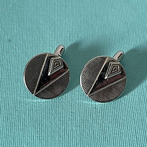 Vintage cufflinks, silver cuff links, Father&#39;s day gifts, cufflinks vintage, shirt clips, suit clips, gifts for dad, vintage cuff links