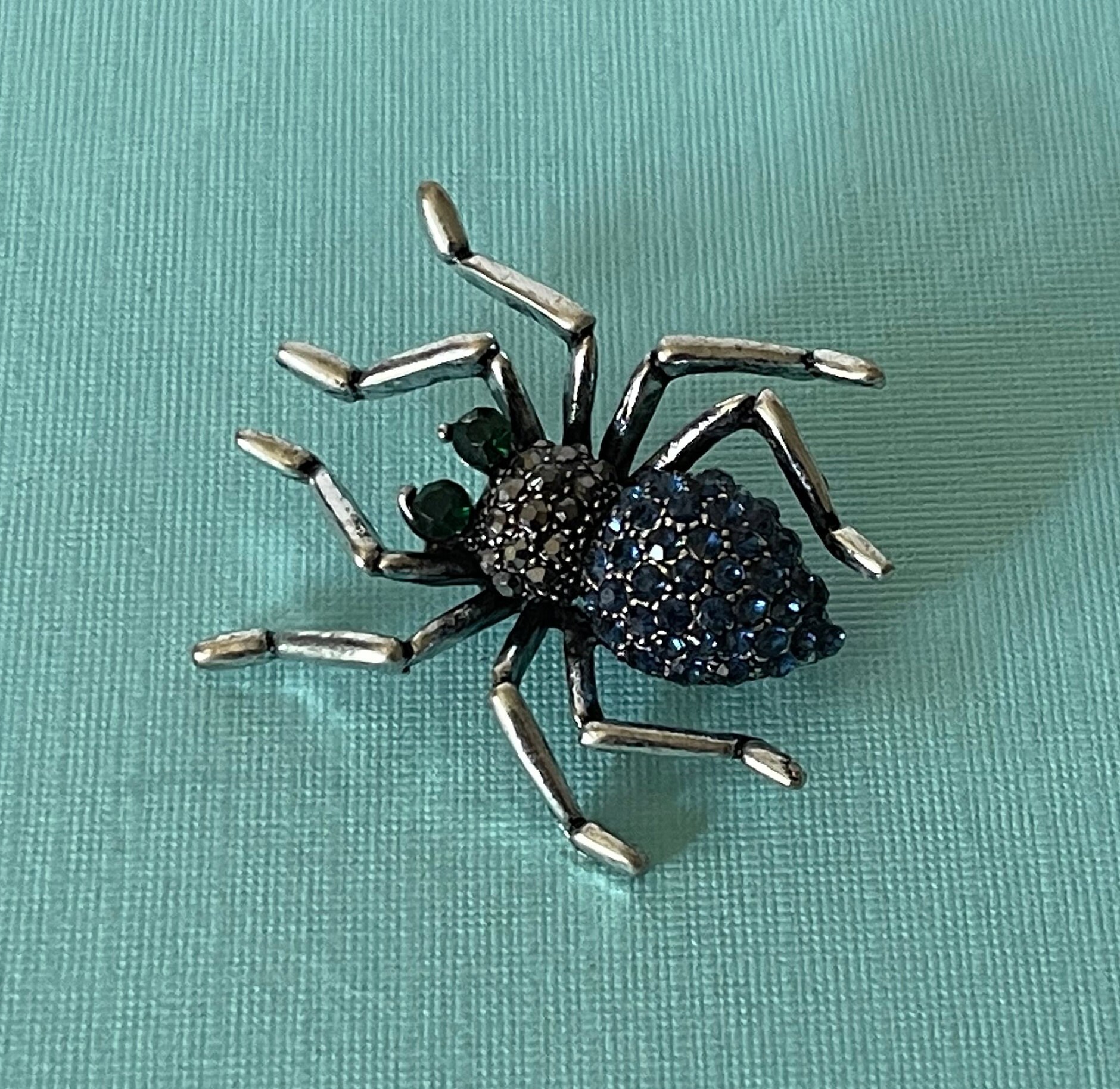Spider Rhinestone Design Rhinestone Spider Pin, Blue Rhinestone Spider Pin Spider Pin Spider ...