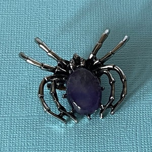 Amethyst spider brooch, tarantula brooch, wedding spider, spider jewelry, purple spider pin, lucky spider, tarantula pin, amethyst spider image 1