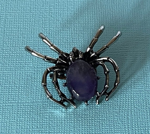 Amethyst spider brooch, tarantula brooch, wedding… - image 1