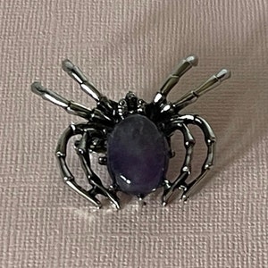 Amethyst spider brooch, tarantula brooch, wedding spider, spider jewelry, purple spider pin, lucky spider, tarantula pin, amethyst spider image 6