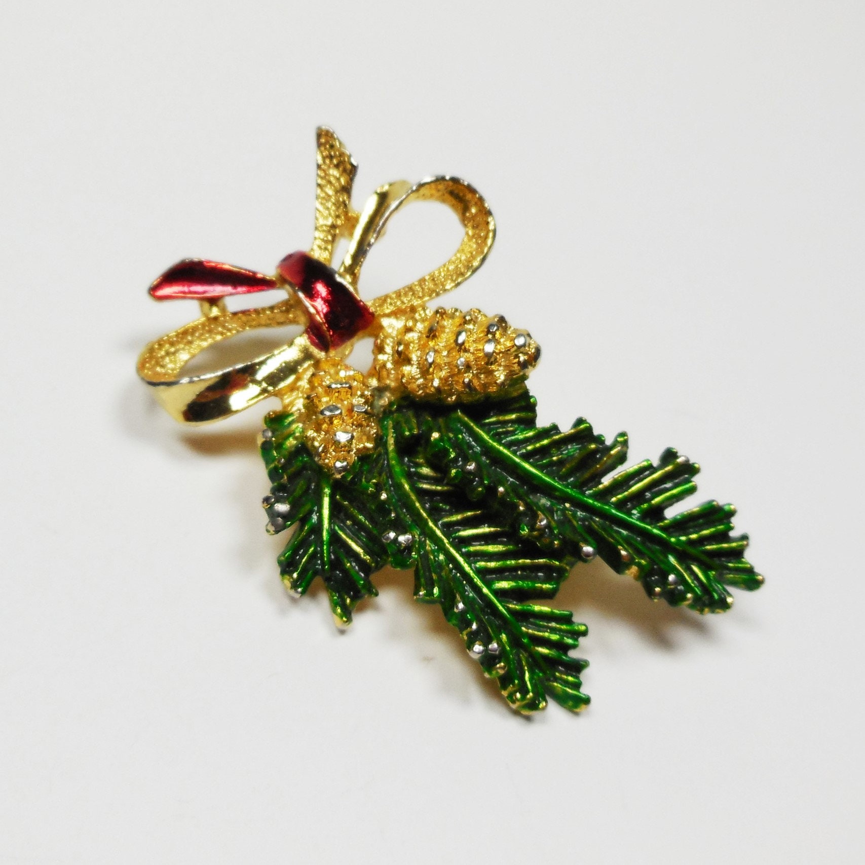 Gerry s Christmas Evergreen Bough Vintage Brooch Pin 2.2 Etsy