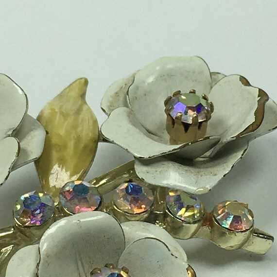 Vintage 1960s Signed Coro Ab Rhinestone Enameled … - image 10