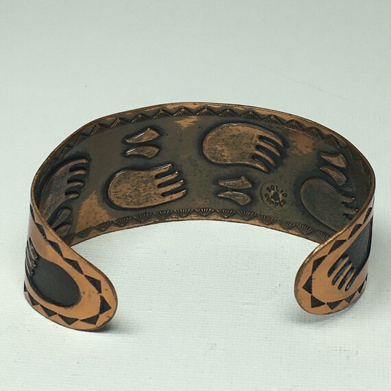 Solid Copper Bear Claw Design Cuff Bracelet Bell … - image 2