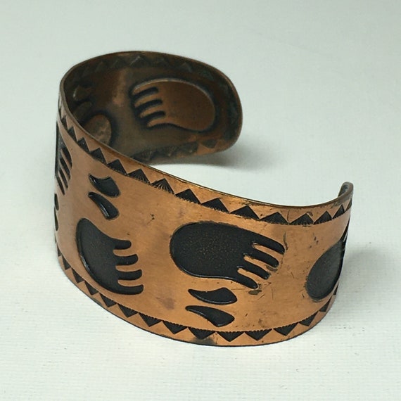 Solid Copper Bear Claw Design Cuff Bracelet Bell … - image 7