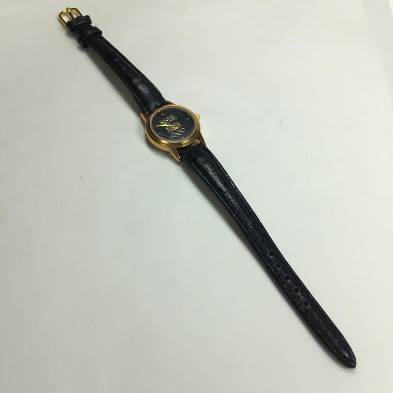 1996 KODAK Olympic Sponsor Womens Wrist Watch Leather Band Vintage Working zdjęcie 10