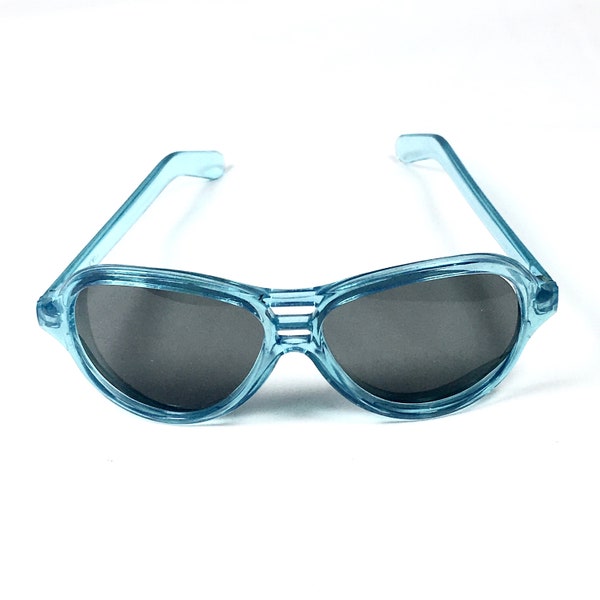 Vintage Foster Grant Sunglasses Clear Aqua Blue Lucite Made in USA