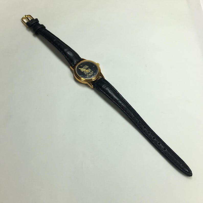 1996 KODAK Olympic Sponsor Womens Wrist Watch Leather Band Vintage Working zdjęcie 9