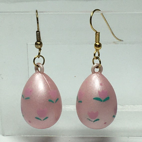 Vintage 80's/90's Pastel Easter Egg Dangle Earrin… - image 2