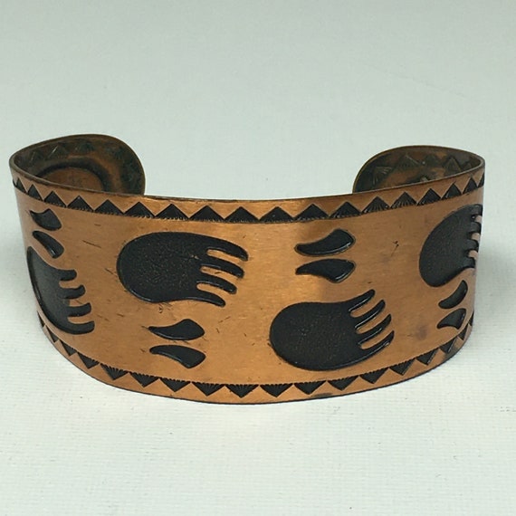 Solid Copper Bear Claw Design Cuff Bracelet Bell … - image 6