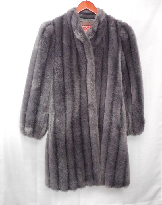 faux fur evening coat
