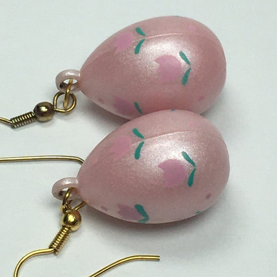 Vintage 80's/90's Pastel Easter Egg Dangle Earrin… - image 3